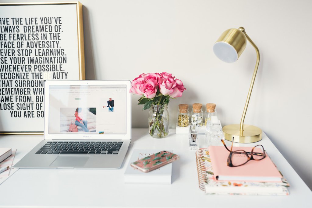 Laptop on a desk 