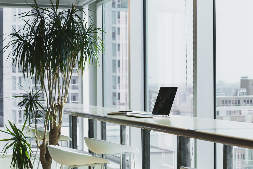 Laptop on table 