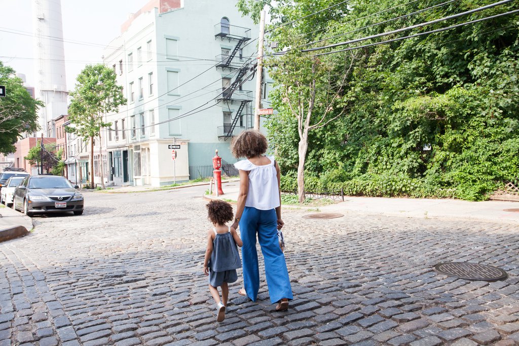 Mother and Daughter walking 